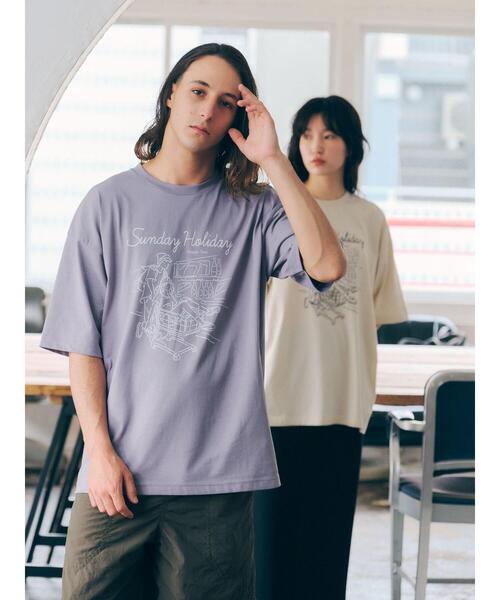 SEVENDAYS=SUNDAY(セブンデイズサンデイ)の「SUNDAY TEE *(Tシャツ/カットソー・レディース・アイボリー/グレー・M/L/S)」の18枚目の写真
