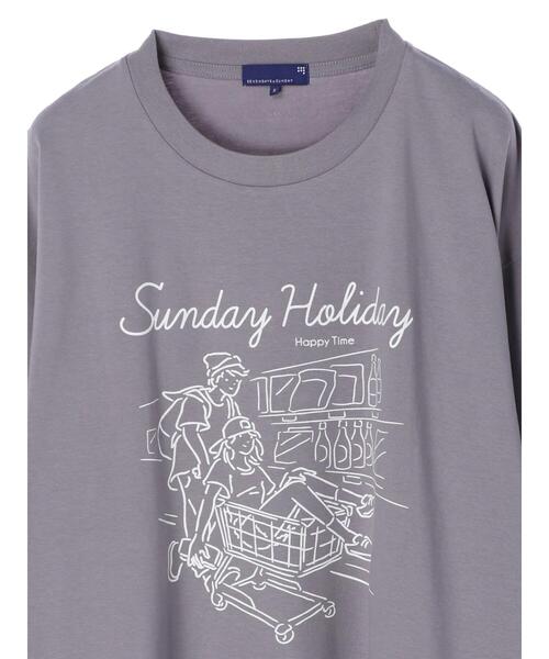 SEVENDAYS=SUNDAY(セブンデイズサンデイ)の「SUNDAY TEE *(Tシャツ/カットソー・レディース・アイボリー/グレー・M/L/S)」の20枚目の写真