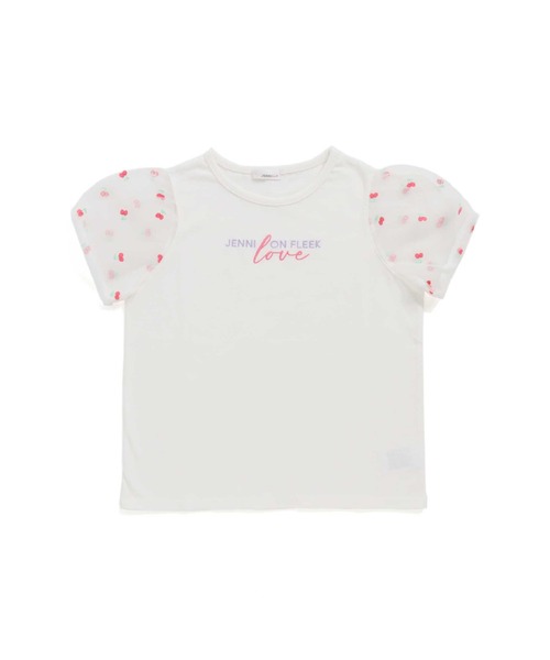 JENNI love（ジェニィラブ）の「チェリーチュールスリーブTシャツ（Tシャツ/カットソー・キッズ・オフホワイト/ブラック/ラベンダー・140cm/130cm/150cm/160cm）」の13枚目の写真