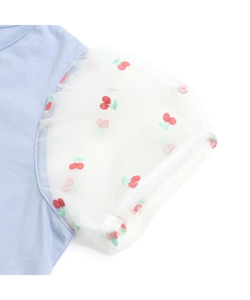 JENNI love（ジェニィラブ）の「チェリーチュールスリーブTシャツ（Tシャツ/カットソー・キッズ・オフホワイト/ブラック/ラベンダー・140cm/130cm/150cm/160cm）」の14枚目の写真