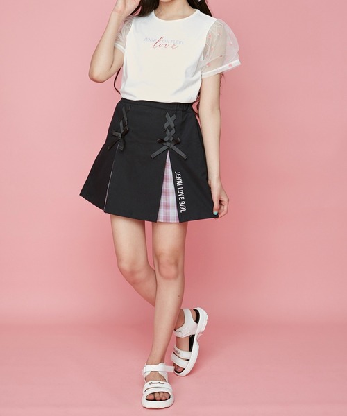 JENNI love（ジェニィラブ）の「チェリーチュールスリーブTシャツ（Tシャツ/カットソー・キッズ・オフホワイト/ブラック/ラベンダー・140cm/130cm/150cm/160cm）」の17枚目の写真