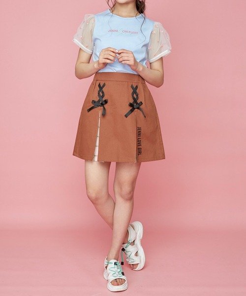 JENNI love（ジェニィラブ）の「チェリーチュールスリーブTシャツ（Tシャツ/カットソー・キッズ・オフホワイト/ブラック/ラベンダー・140cm/130cm/150cm/160cm）」の19枚目の写真