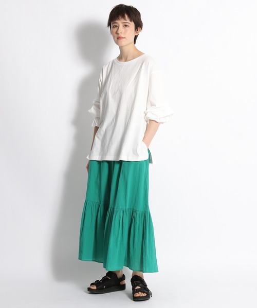 niko and...（ニコアンド）の「袖タックボリュームプルオーバー（Tシャツ/カットソー・レディース・ネイビー/オフホワイト/グリーン/ラベンダー/ホワイト・MEDIUM/LARGE）」の18枚目の写真