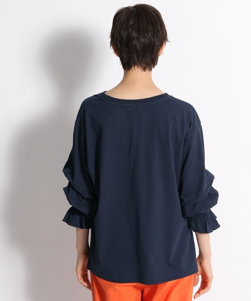 niko and...（ニコアンド）の「袖タックボリュームプルオーバー（Tシャツ/カットソー・レディース・ネイビー/オフホワイト/グリーン/ラベンダー/ホワイト・MEDIUM/LARGE）」の6枚目の写真