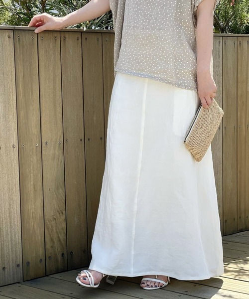 BEARDSLEY(ビアズリー)の「リネンスカート(スカート・レディース・ホワイト/ベージュ・FREE)」の16枚目の写真