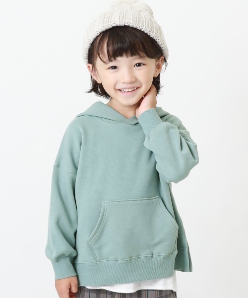 devirock（デビロック）の「【裏起毛】ビッグシルエット裏シャギープルパーカー（パーカー・キッズ・ブルー系その他/ダークベージュ/モカ/ダークオリーブ/ブラック/パープル系その他・160cm/100cm/140cm/120cm/110cm/130cm/150cm）」の5枚目の写真