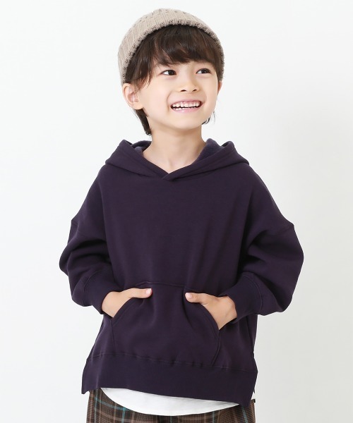 devirock（デビロック）の「【裏起毛】ビッグシルエット裏シャギープルパーカー（パーカー・キッズ・ブルー系その他/ダークベージュ/モカ/ダークオリーブ/ブラック/パープル系その他・160cm/100cm/140cm/120cm/110cm/130cm/150cm）」の6枚目の写真
