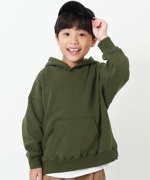 devirock（デビロック）の「【裏起毛】ビッグシルエット裏シャギープルパーカー（パーカー・キッズ・ブルー系その他/ダークベージュ/モカ/ダークオリーブ/ブラック/パープル系その他・160cm/100cm/140cm/120cm/110cm/130cm/150cm）」の4枚目の写真