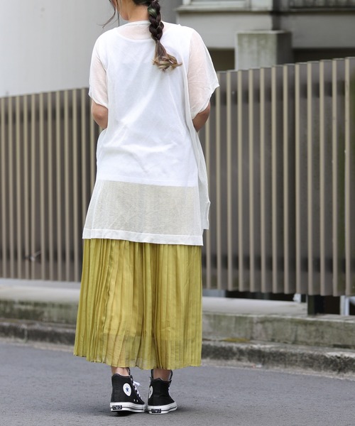 ARCANUM DESIGN（アルカナムデザイン）の「ARL ドルマンレイヤードTシャツ（Tシャツ/カットソー・レディース・ホワイト/ブラック/ベージュ/ブルー・FREE）」の8枚目の写真