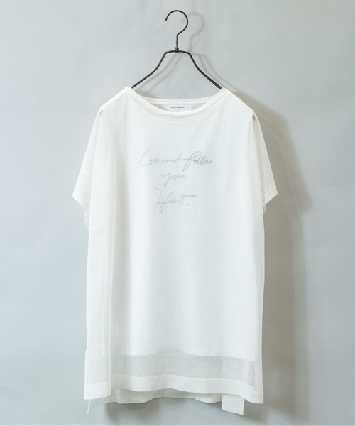 ARCANUM DESIGN（アルカナムデザイン）の「ARL ドルマンレイヤードTシャツ（Tシャツ/カットソー・レディース・ホワイト/ブラック/ベージュ/ブルー・FREE）」の16枚目の写真