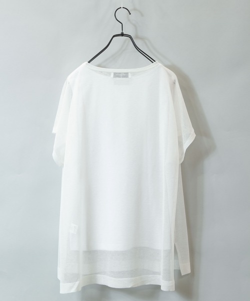 ARCANUM DESIGN（アルカナムデザイン）の「ARL ドルマンレイヤードTシャツ（Tシャツ/カットソー・レディース・ホワイト/ブラック/ベージュ/ブルー・FREE）」の12枚目の写真