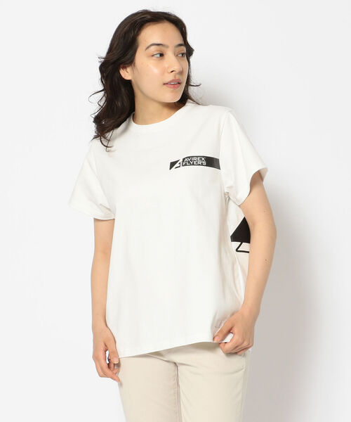 AVIREX（アヴィレックス）の「【AVIREX FLYER'S】ショートスリーブTシャツ /  Women's  S/S T-SHIRT / アヴィレックス / AVIREX（Tシャツ/カットソー・レディース・ブラック/オフホワイト/モカ・FREE）」の4枚目の写真