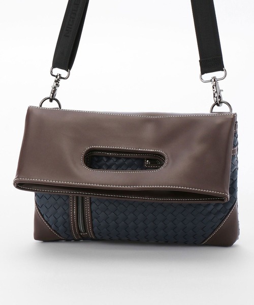 HIDEAWAYS NICOLE（ハイダウェイニコル）の「メッシュ3WAYバッグ（クラッチバッグ・メンズ・ブラック/ネイビー・FREE）」の2枚目の写真