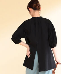 Ray BEAMS | Ray BEAMS / バックオープン バンドカラー ブラウス(シャツ/ブラウス)