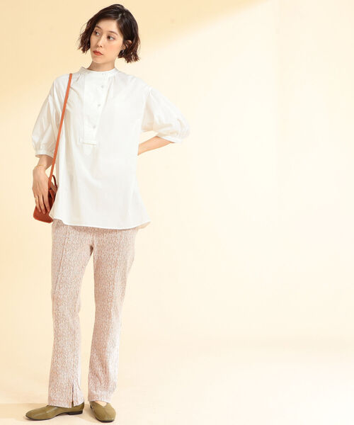 Ray BEAMS（レイビームス）の「Ray BEAMS / バックオープン バンドカラー ブラウス（シャツ/ブラウス・レディース・ホワイト/ブラック・ONE SIZE）」の6枚目の写真