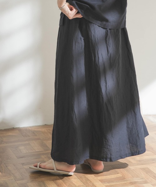 FORK&SPOON（フォークアンドスプーン）の「FORK&SPOON　リンクルスカート（スカート・レディース・ブラック/ブラック系その他・ONE）」の6枚目の写真