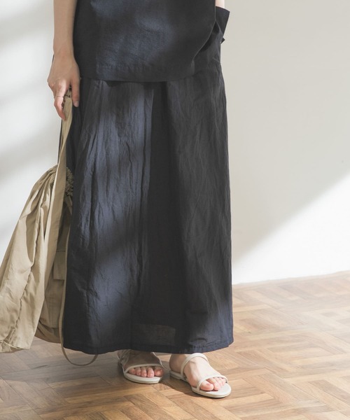 FORK&SPOON（フォークアンドスプーン）の「FORK&SPOON　リンクルスカート（スカート・レディース・ブラック/ブラック系その他・ONE）」の8枚目の写真