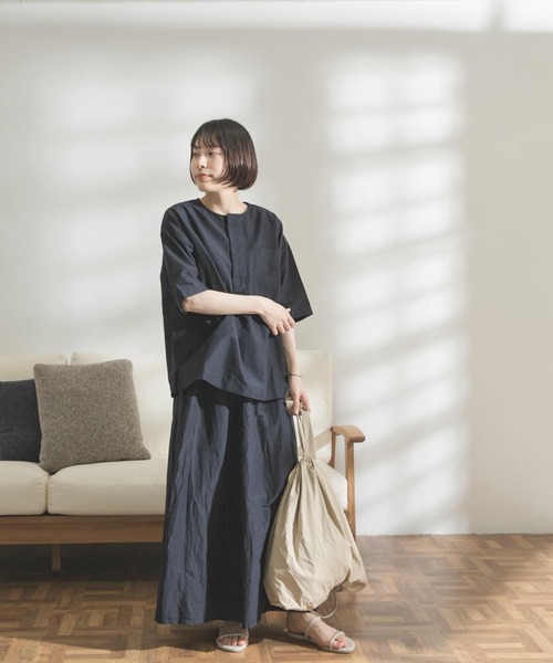 FORK&SPOON（フォークアンドスプーン）の「FORK&SPOON　リンクルスカート（スカート・レディース・ブラック/ブラック系その他・ONE）」の10枚目の写真