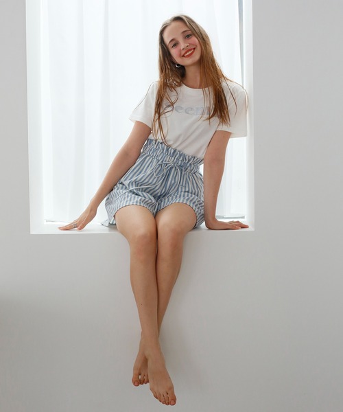 Seemi. byNICECLAUP（ シーミーバイナイスクラップ）の「Seemi.刺繍T（Tシャツ/カットソー・レディース・ホワイト/スモークピンク/ピンク・FREE）」の21枚目の写真