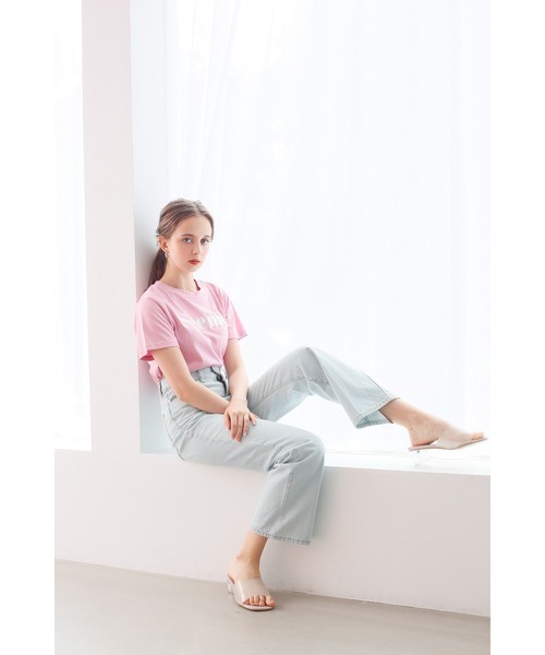 Seemi. byNICECLAUP（ シーミーバイナイスクラップ）の「Seemi.刺繍T（Tシャツ/カットソー・レディース・ホワイト/スモークピンク/ピンク・FREE）」の9枚目の写真