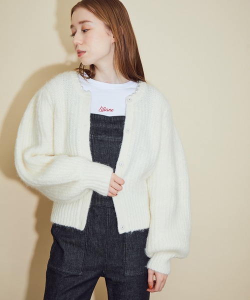 MADEMOISELLE ROPE'（マドモアゼル ロペ）の「ロゴ刺繍パリジェンヌロングスリーブTシャツ（Tシャツ/カットソー・レディース・ホワイト/ブラック・38）」の4枚目の写真