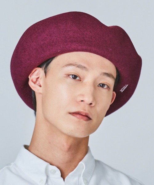 OVERRIDE（オーバーライド）の「OVERRIDE FELT OBAN BERET（ハンチング/ベレー帽・メンズ・レッド系/グリーン/ブラック/ブラウン・58cm）」の4枚目の写真