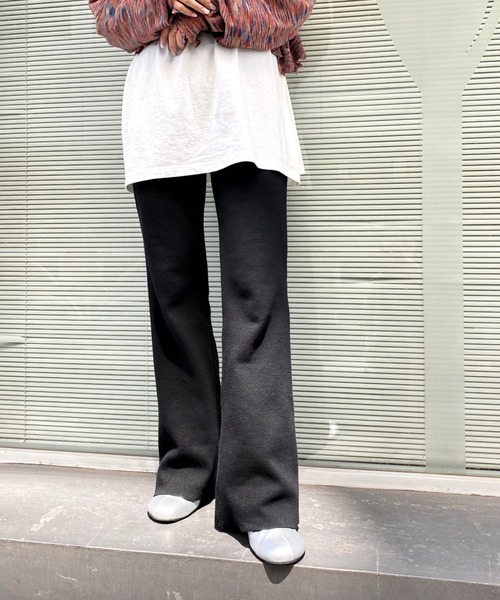 WHO'S WHO gallery（フーズフーギャラリー）の「【SLOPPY/スロッピー】リブパン（その他パンツ・レディース・オートミール/ブラック/ブラウン/サックスブルー/ミント・FREE）」の2枚目の写真