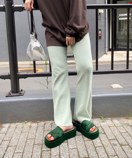 WHO'S WHO gallery（フーズフーギャラリー）の「【SLOPPY/スロッピー】リブパン（その他パンツ・レディース・オートミール/ブラック/ブラウン/サックスブルー/ミント・FREE）」の21枚目の写真