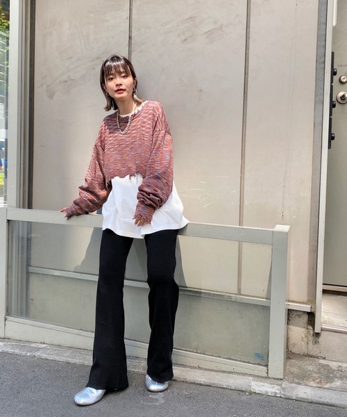 WHO'S WHO gallery（フーズフーギャラリー）の「【SLOPPY/スロッピー】リブパン（その他パンツ・レディース・オートミール/ブラック/ブラウン/サックスブルー/ミント・FREE）」の13枚目の写真