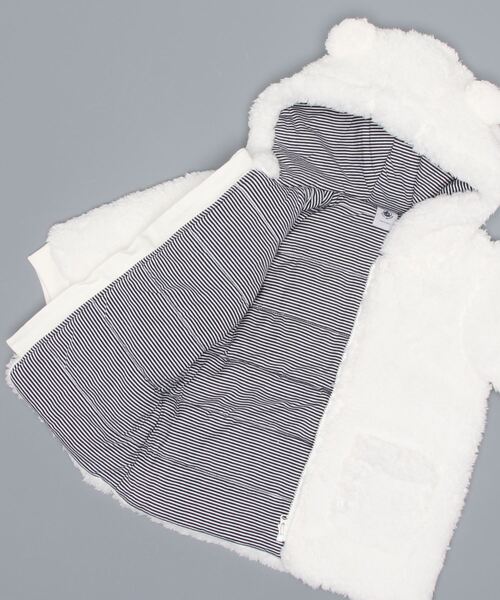 PETIT BATEAU（プチバトー）の「耳付きボアジャケット（ダウン