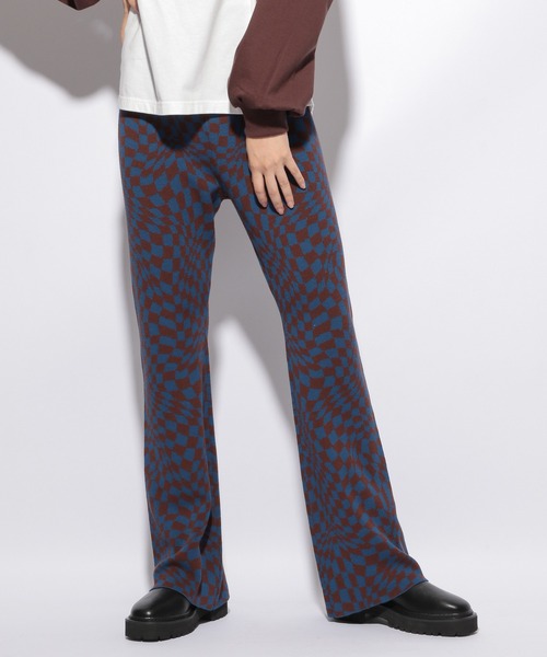 PBLIM（ページボーイリム）の「【PAGEBOYLIM】ジャガードフレアパンツ（その他パンツ・レディース・ブラック/ボルドー/ブラック系その他/ブルー系その他/グリーン系その他/ピンク・FREE）」の4枚目の写真