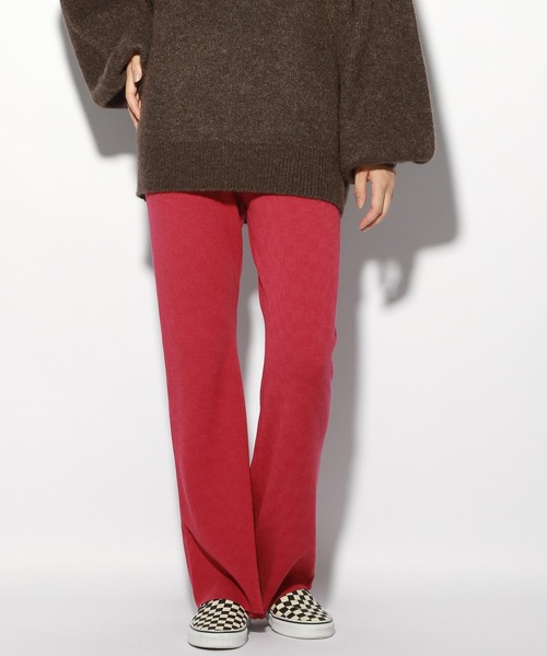 PBLIM（ページボーイリム）の「【PAGEBOYLIM】ジャガードフレアパンツ（その他パンツ・レディース・ブラック/ボルドー/ブラック系その他/ブルー系その他/グリーン系その他/ピンク・FREE）」の5枚目の写真