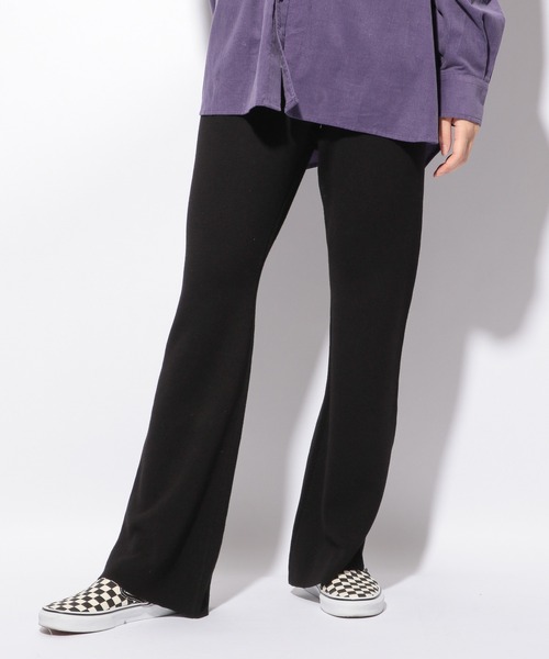 PBLIM（ページボーイリム）の「【PAGEBOYLIM】ジャガードフレアパンツ（その他パンツ・レディース・ブラック/ボルドー/ブラック系その他/ブルー系その他/グリーン系その他/ピンク・FREE）」の2枚目の写真