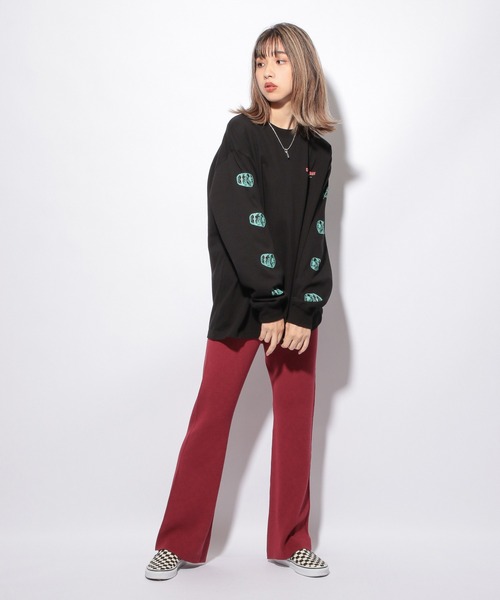 PBLIM（ページボーイリム）の「【PAGEBOYLIM】ジャガードフレアパンツ（その他パンツ・レディース・ブラック/ボルドー/ブラック系その他/ブルー系その他/グリーン系その他/ピンク・FREE）」の22枚目の写真