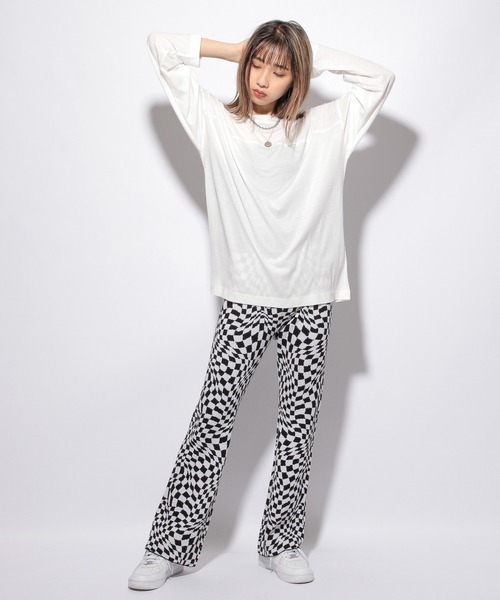 PBLIM（ページボーイリム）の「【PAGEBOYLIM】ジャガードフレアパンツ（その他パンツ・レディース・ブラック/ボルドー/ブラック系その他/ブルー系その他/グリーン系その他/ピンク・FREE）」の12枚目の写真