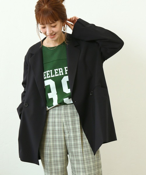 Simplicite（サンプリシテ）の「W前テーラージャケット◆（テーラードジャケット・レディース・ネイビー/ベージュ系その他・FREE）」の3枚目の写真