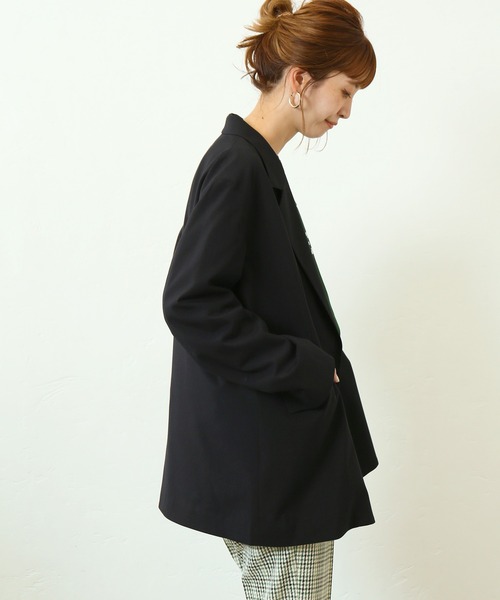 Simplicite（サンプリシテ）の「W前テーラージャケット◆（テーラードジャケット・レディース・ネイビー/ベージュ系その他・FREE）」の9枚目の写真
