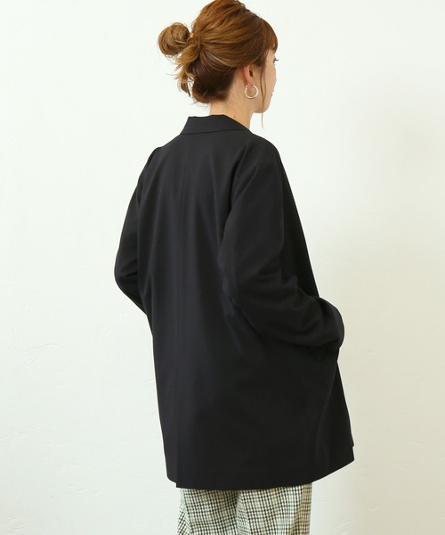 Simplicite（サンプリシテ）の「W前テーラージャケット◆（テーラードジャケット・レディース・ネイビー/ベージュ系その他・FREE）」の10枚目の写真