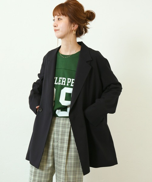 Simplicite（サンプリシテ）の「W前テーラージャケット◆（テーラードジャケット・レディース・ネイビー/ベージュ系その他・FREE）」の5枚目の写真