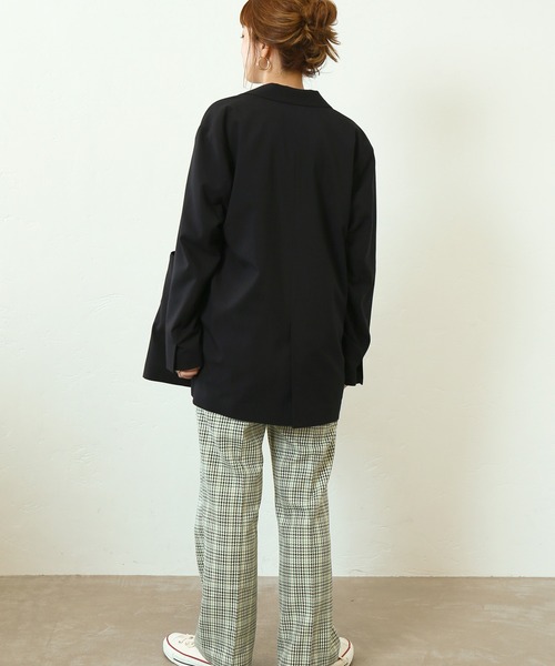 Simplicite（サンプリシテ）の「W前テーラージャケット◆（テーラードジャケット・レディース・ネイビー/ベージュ系その他・FREE）」の8枚目の写真