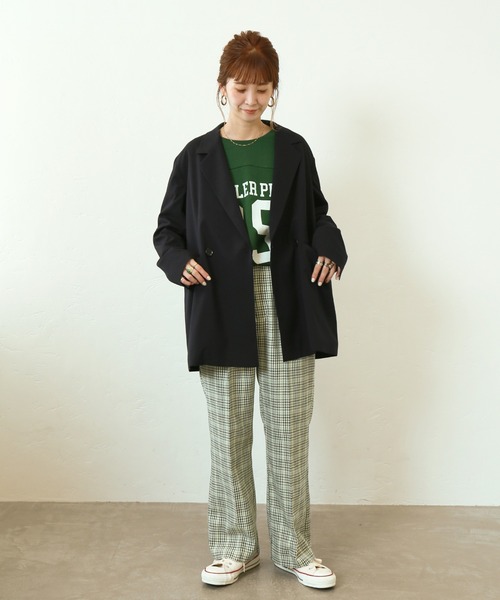 Simplicite（サンプリシテ）の「W前テーラージャケット◆（テーラードジャケット・レディース・ネイビー/ベージュ系その他・FREE）」の11枚目の写真