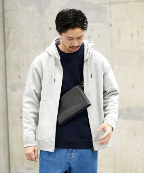 SHIPS（シップス）の「【WEB限定】SHIPS: アメリカ コットン ヘビーウェイト スウェット ジップ パーカー（パーカー・メンズ・グレー/オフホワイト/ネイビー・LARGE/X-LARGE/SMALL/MEDIUM/XX-LARGE）」の3枚目の写真