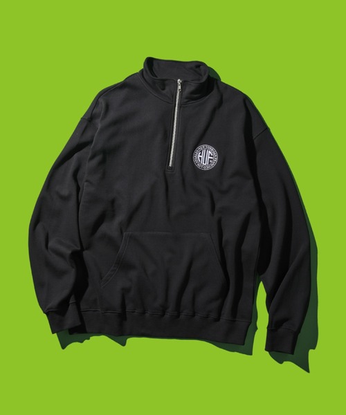 HUF（ハフ）の「REGIONAL HALF ZIP FLEECE / HUF ハーフジップ フリース（スウェット・メンズ・オフホワイト/ブラウン系その他/ブラック・MEDIUM/XX-LARGE/SMALL/X-LARGE/LARGE）」の15枚目の写真