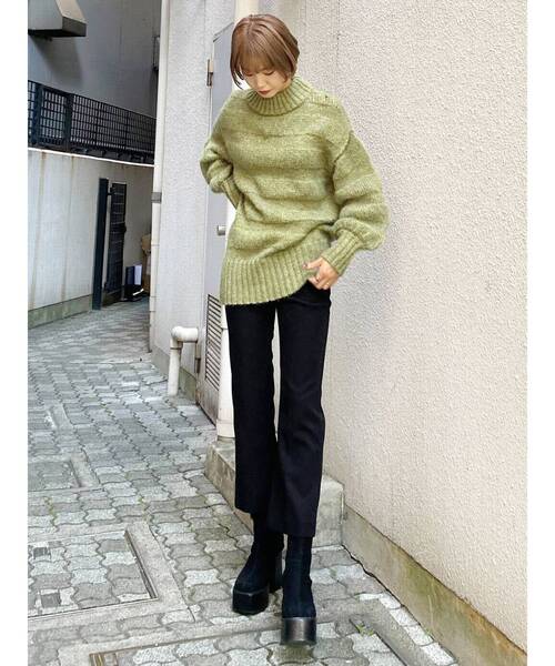 EMODA（エモダ）の「アンクルフレアパンツ（その他パンツ・レディース・ブラック/ブルー/その他・SMALL/MEDIUM）」の12枚目の写真