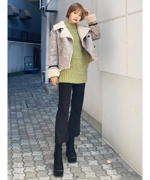 EMODA（エモダ）の「アンクルフレアパンツ（その他パンツ・レディース・ブラック/ブルー/その他・SMALL/MEDIUM）」の5枚目の写真