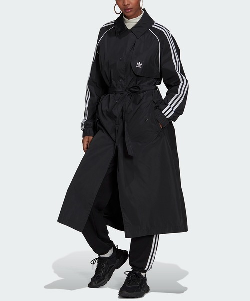 adidas（アディダス）の「アディカラークラシックストレンチコート / アディダスオリジナルス（トレンチコート・レディース・ブラック・MEDIUM/LARGE/SMALL/XX-LARGE/X-LARGE/X-SMALL）」の13枚目の写真