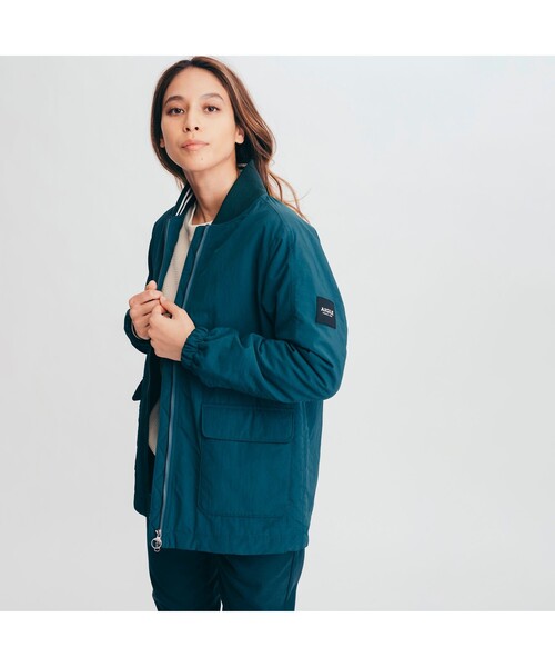 AIGLE（エーグル）の「撥水 MA1 パテッドミッド ブルゾン（ブルゾン・レディース・ダークグリーン/ベージュ・40/38/36）」の17枚目の写真