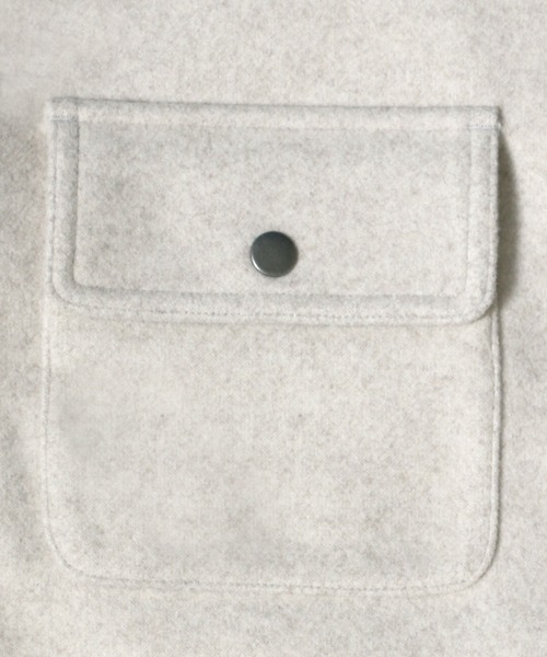 ANPAS(アンパス)の「Melton & Synthetic Leather Coverall/メルトン フェイクレザー カバーオールジャケット(ブルゾン・メンズ・ライトグレー/ブラック/ネイビー・LL/M/L)」の15枚目の写真