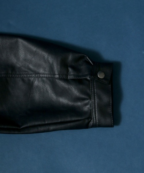 ANPAS(アンパス)の「Melton & Synthetic Leather Coverall/メルトン フェイクレザー カバーオールジャケット(ブルゾン・メンズ・ライトグレー/ブラック/ネイビー・LL/M/L)」の18枚目の写真
