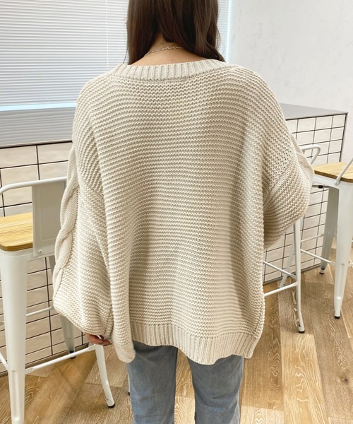 apres jour（アプレジュール）の「ケーブルニットカーディガン【ZOZOTOWN限定アイテム】（カーディガン/ボレロ・レディース・アイボリー/モカ/ピンクベージュ・フリー/X-LARGE）」の14枚目の写真